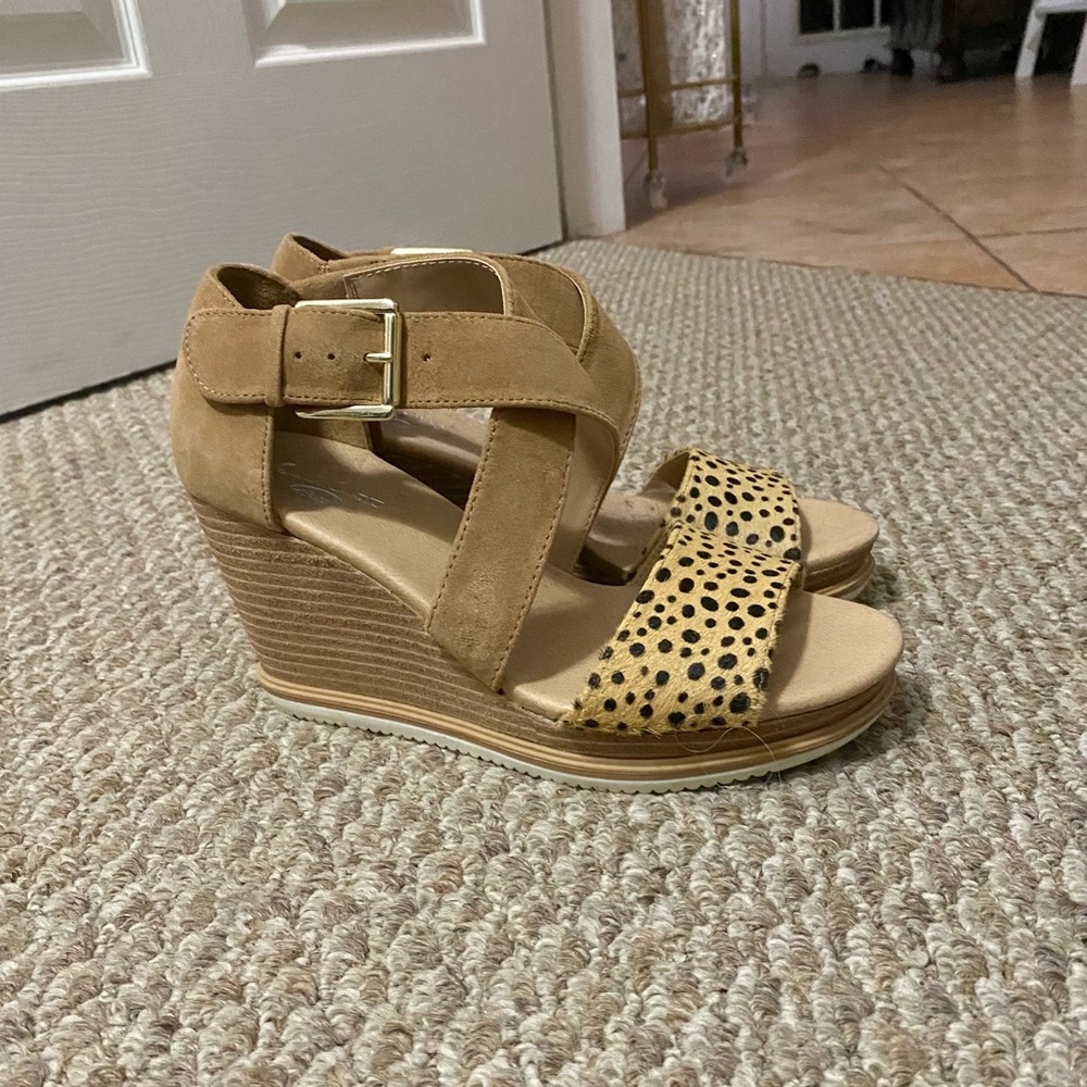 Cheetah print wedge sandal